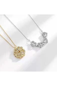 Vipfoni Mıknatıslı Açılıp Kapanabilen Zirkon Taşlı Kalp Yonca Kolye thumbnail 1