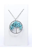 Vipfoni Tel Sarmalı Çakra Hayat Ağacı Doğal Turkuaz Taşı Kolye (zincir Dahil) thumbnail 1