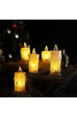 SeZi Alevli Kristal Erimiş Led Mum 3'lü Alevli Eriyen Yapay Mum Pilli Led thumbnail 4