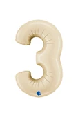 Vipfoni 3 Rakam Satin Cream Folyo Balon 26" - 1