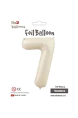Vipfoni Rakam Folyo Balon 34''/ 86cm Krem -7- - 1