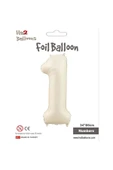 Vipfoni Rakam Folyo Balon 34''/ 86cm Krem -1- - 1