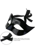 Salkım Party Siyah Renk Masquerade Kostüm Partisi Venedik Balo Maskesi thumbnail 4
