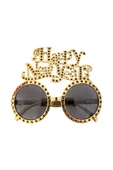 Kokoş Parti Yılbaşı Zımba Detaylı Happy New Year Parti Gözlüğü Gold - 1