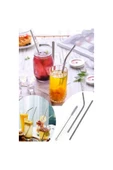 ÇGN HOME Paslanmaz Çelik 5'li Paslanmaz Çelik Pipet Ve Pipet Temizleme Fırçası Seti Çelik Pipet - 4