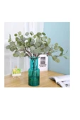 Vipfoni Okaliptüs Yapay Dekor Bitkisi Kalın Yaprak Demeti - Mat Yeşil thumbnail 1