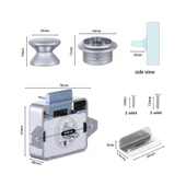 Karavan ve Tekneler için Basmalı Çekmece Dolap Kilidi Krom Renk thumbnail 2