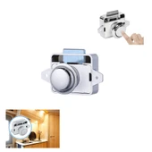 Karavan ve Tekneler için Basmalı Çekmece Dolap Kilidi Krom Renk thumbnail 1