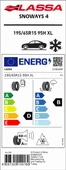 195/65R15 91H SNOWAYS 4 M+S / SFM LASSA - 1