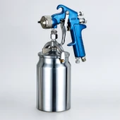 1000 ml 2.0 mm Alttan Depolu Boya Tabancası Hava Basınçlı Sprey Tabanca Metal Kupa Hazneli Boya Alet thumbnail 1