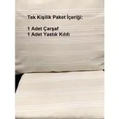 Buldan Naturel Tek Kişilik Pamuklu Dokuma Çarşaf Seti - 1