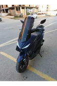 MOTOCAM Arora Max T 150 Siperlik Ön Cam 2022-2025 Model 55cm Siyah Renkli 4mm KISA SPOR CAM - 3