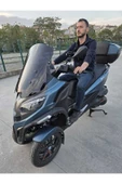 MOTOCAM Piaggio MP3 530 Siperlik Ön Cam 2023-2025 Model 60cm Siyah Renkli 4mm ORTA BOYLU thumbnail 3