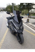 MOTOCAM Kymco DTX 250-360 Siperlik Ön Cam 2021-2025 Model 55cm Siyah Renkli 4mm thumbnail 2