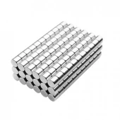 1 Adet 4x4 mm Yuvarlak Neodyum Mıknatıs N35 Güçlü Magnet Nikel Kaplama - 4
