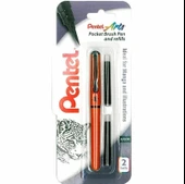 Supertrend Pocket Brush Pen Cep Tipi Fırça Uçlu Kalem + 2 Yedek Kartuş Turuncu Gövde - 1