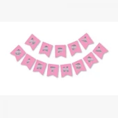 Happy Bırthday Yazı Pembe/ Gümüş Banner - 1