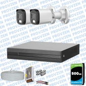 Provzen Dahua 2 Kameralı Full HD Fullcolor Mikrofonlu Güvenlik Kamerası thumbnail 1