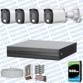 Provzen Dahua 4 Kameralı Full HD Fullcolor Mikrofonlu Güvenlik Kamerası thumbnail 1