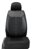 Ceylan oto koltuk kılıfı  siyah mavi detaylı arka koltuk standart üçlü - 1
