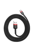 Baseus Cafule Micro Usb 1 Metre 2.4a Hızlı Şarj Halat Usb Kablo-kırmızı-siyah - 5