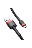 Baseus Cafule Micro Usb 1 Metre 2.4a Hızlı Şarj Halat Usb Kablo-kırmızı-siyah - 2