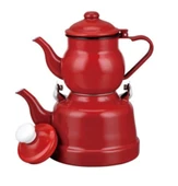 Ebru Emaye Çaydanlık Takımı 13/18 Kırmızı - 1