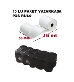 56X16Mt Termal Pos Yazarkasa Rulo Kağıt Siyah Yazı - 1