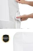 Wellgro Premium 120x65 cm Deri Kılıflı Yatak Bariyeri, Katlanır Yatak Korkuluğu, Beyaz thumbnail 4