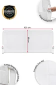 Wellgro Premium 120x65 cm Deri Kılıflı Yatak Bariyeri, Katlanır Yatak Korkuluğu, Beyaz thumbnail 3
