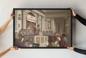 Roma Senatosu Mizahi Çerçeveli Tablo Ave Algorithmus ve Sosyal Medya Dekoru  30x42 cm - 1