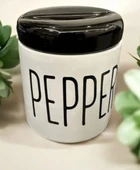 3 Lü Kavonoz Baharatlık Küçük Boy Beyaz / Siyah / Sugar /Pepper / Salt / Kavonoz Seti - 5