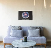 Bilim Temalı Çerçeveli Tablo Sinir Hücresi, DNA ve Kozmos Tasarımı Bilim Sever Dekoru 30x42 cm - 2