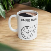 Zaman Uçar Kupa Bardak Tasarımı  Tempus Fugit Latin Alıntılı, Felsefi ve Sanatsal Tasarım Hediyesi - 4