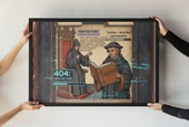 Martin Luther Çerçeveli Tablo  Reformasyon Dönemi Mizahı  Dini ve Tarihi Dekor  30x42 cm - 1
