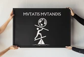 Mutatis Mutandis Çerçeveli Tablo  Değişimi ve Uyumu Yansıtan Felsefi Tasarım Hediyesi, 30x42 cm - 1