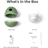 Cheerble Şarjlı Kedi Köpek Ödül Topu Oyuncağı Yeşil 8x8x10Cm - 2