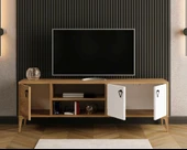 Rivo Tv Ünitesi Legnano-Beyaz Raflı ve Kapaklı Modern Tasarım 150 cm - 2