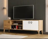 Rivo Tv Ünitesi Legnano-Beyaz Raflı ve Kapaklı Modern Tasarım 150 cm - 4