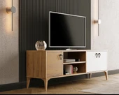 Rivo Tv Ünitesi Legnano-Beyaz Raflı ve Kapaklı Modern Tasarım 150 cm - 3