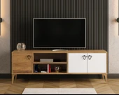 Rivo Tv Ünitesi Legnano-Beyaz Raflı ve Kapaklı Modern Tasarım 150 cm - 1