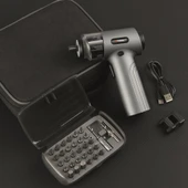 Torima TTS-01 Gri 30 Parça Sarjlı Tornavida Seti – Led Işıklı, Mıknatıslı, Type-c thumbnail 5