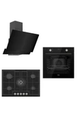 Ferre Flowart 75 Serisi Siyah Ankastre Set ( D063 - Ed035 - Qms63cs ) 75 Cm Ocak - 1