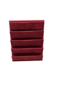 Süet Kumaş 20/16 Cm Bordo Renk Ayaklı Küpe Standı - 2