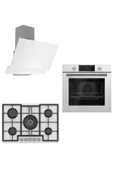 Ferre Flowart 75 Serisi Beyaz Ankastre Set ( D064 - Ed036 - Qms63cb ) 75 Cm Ocak - 1