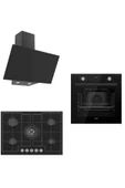 Ferre Flowart 75 Serisi Inizio Siyah Ankastre Set ( D077 - Ed035 - Qms63cs ) 75 Cm Ocak - 1