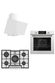 Ferre Flowart 75 Serisi Inizio Beyaz Ankastre Set ( D078 - Ed036 - Qms63cb ) 75 Cm Ocak - 1