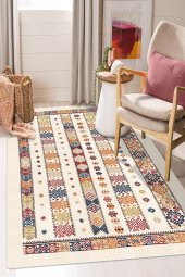 elleser Dekoratif Yıkanabilir Kaymaz Pamuk Tabanlı Salon Halısı - 1