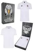 Beşiktaş Orijinal Lisanslı Polo Yaka Beyaz T-Shirt Bjk Kartal Baskılı Hediyelik Ahşap Kutulu thumbnail 1