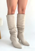 Zelya Bej Cilt Topuklu Çizme thumbnail 1